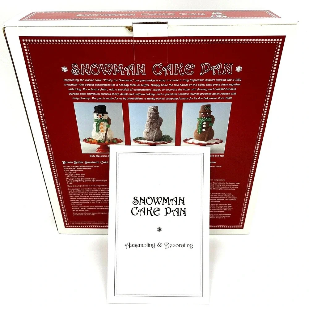 Williams Sonoma 3-D Snowman Cake Pan by Nordic Ware NEW in Box RETIRED